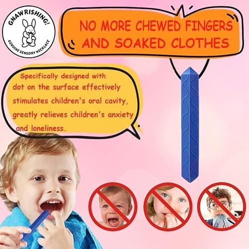 GNAWRISHING Sensory Chew Necklace, 8 Pack Diamond Chew Necklaces for Sensory Kids, Made from Food Grade Silicone for for Autistic, ADHD, Oral Motor Boys and Girls Children (Rainbow Color) thumbnail 3