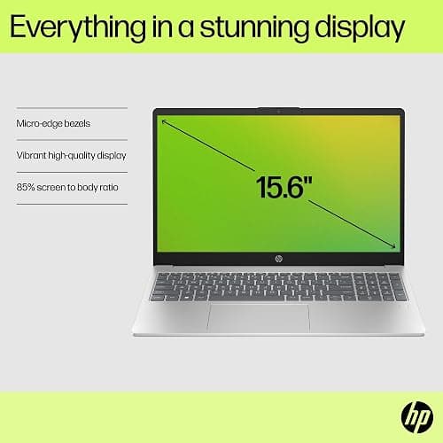 HP 15.6" FHD Laptop 2026 Edition with Copilot AI, 16GB RAM, 512GB SSD, Intel Processor, Long Battery Life, Lightweight 3.64 lbs, Microsoft 365, Windows 11 for Students & Office, Type-RJ45 Cable thumbnail 6