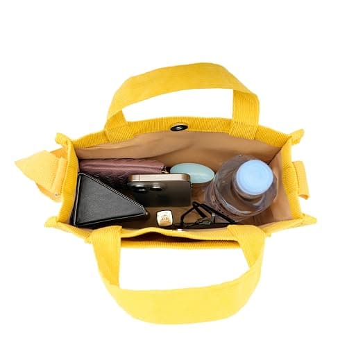 REDSINDA Aesthetic Corduroy Tote Bag Small Vintage Women Crossbody Bag Square Handbag Everyday Bag Mini Travel Shoulder Bag thumbnail 6
