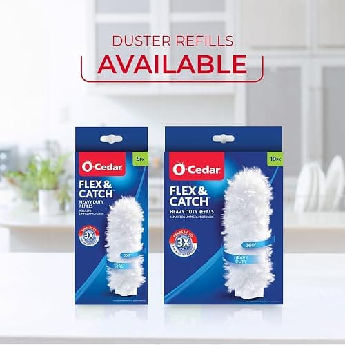O-Cedar Flex & Catch Heavy Duty Dusting Kit with 15 Disposable Duster Refills | New & Improved Model | Extendable 3 Ft Handle with Stay-On Duster Hook | Traps 3X More Dust Than Feather Dusters thumbnail 16