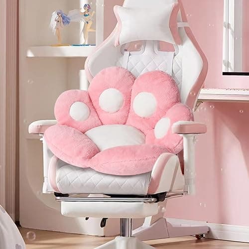 Ditucu Cat Paw Cushion Kawaii Chair Cushions 31.4 x 27.5 inch Cute Stuff Seat Pad Comfy Lazy Sofa Office Floor Pillow for Gaming Chairs Room Decor Pink thumbnail 8