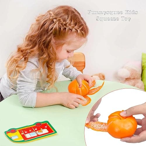 funnysquee Tangerine Squishies Stress Relief Soft Scented Simulation Orange Fruit Squeeze Toys Cute Birthday Gift Novelty Toy for Kid Adult thumbnail 5