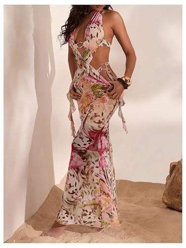 Pink floral dress thumbnail 3
