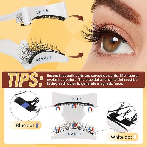 QUEWEL Magnetic Eyelashes 4 Pair Reusable Magnetic Eyelashes with Applicator No Glue Needed Eyelashes Natural Look Lash Clusters Kit Easy to Wear and Remove(4 Pairs-A02) thumbnail 2
