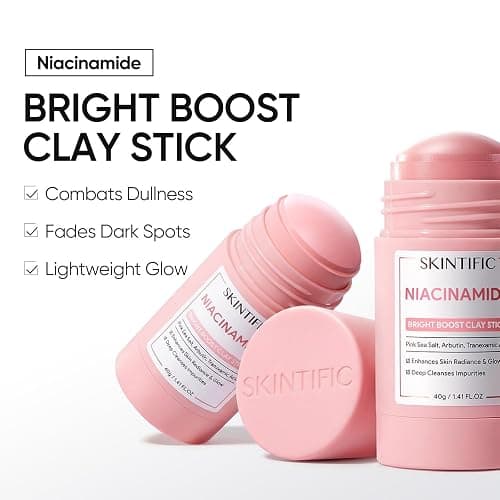 SKINTIFIC Bright Boost Face Mask Stick with Niacinamide & Arbutin | Deep Pore Cleansing Mud Mask for Gentle Exfoliating, Smoothing Skin and Non-Drying Facial Skincare thumbnail 2