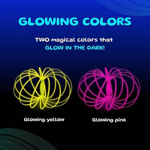 Mozi Glozi Geometric Magic Flow Bracelet - Easy to Use - 3D Bracelet Spiral Toy, Glowing Spinning Bracelet Spiral for Children and Adults (Yellow) thumbnail 5