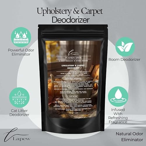 Pumpkin Spice Carpet Freshener Powder 16 oz | Powerful Odor Eliminator for Home | Upholstery Deodorizer | Carpet Deodorizer | Pet Urine | Cat Litter Box thumbnail 3