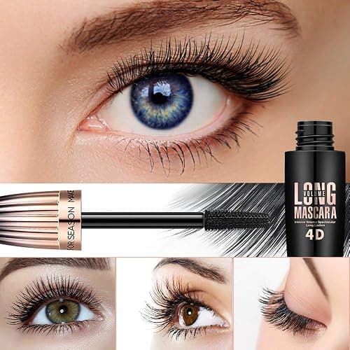 4D Silk Fiber Eyelash Mascara - Black, Extra Long & Thick, Waterproof & Smudge-Proof thumbnail 6