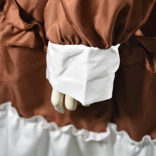 GYATSOCYG Girls Lolita Princess Dress Kawaii Long Sleeve Chiffon Skirt Cute Girl Dress Brown thumbnail 5