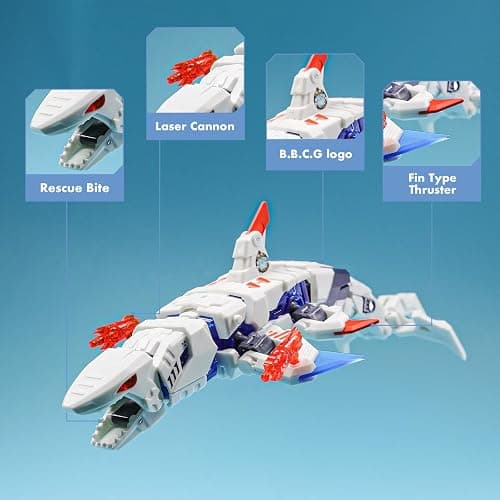 52TOYS BEASTBOX BB-17GW Great White Deformation Toys Action Figure, Converting Toys in Mecha and Cube, Perfect Birthday Party Gift for Teens and Adults, Based on Shark thumbnail 6