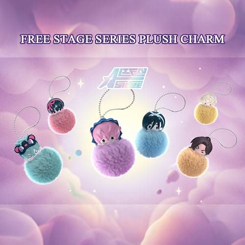 YJacuing Alien Stage Free Stage Series Blind Box Pom Pom Keychain, Anime ALNST Mystery Plush Fluffy Bag Charm thumbnail 2