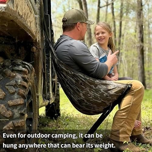 Bluexbear Low Down Hunting Seat with Adjustable Height, Portable Folding Tree Stand & 180° Pivot Lightweight Hammock Chair for Deer Hunting, Turkey Duck Blind, Camping Stool thumbnail 3