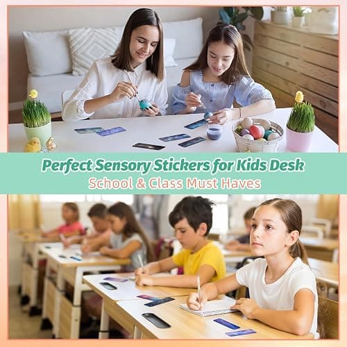 120 Pieces Anxiety Sensory Stickers with 2 Textured Stickers - Desk Fidget and Calming Sticker with Storage Box for Adults & Teens - Anxiety Relief Sensory Strips (Galaxy) thumbnail 4
