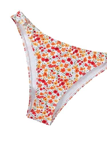 ZAFUL Women's 2 Piece Floral Print Swimsuit Triangle String High Cut Bikini Sets Bathing Suit thumbnail 6