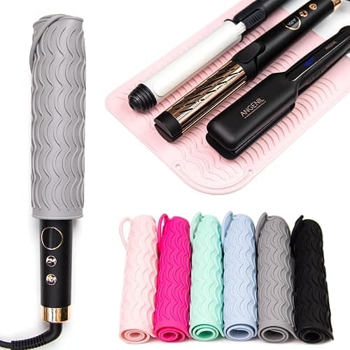ANGENIL Pro Large Silicone Heat Resistant Mat for Curling Irons, Titanium Ceramic Flat Iron Hair Straightener and Hair Curler for Hot Hair Tools Mat Pouch 2-in-1, Iron Scald Accessories, 11.02" x 7.9" thumbnail 4