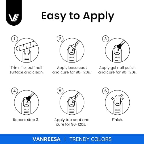 VANREESA 48 Pcs Gel Nail Polish Set 42 Colors Spring Summer Fall Winter Gel Polish with 2 Pcs Base Coat & 4 Effects Top Coat Nail Kit Gifts for Women Girls Nail Art Salon at Home thumbnail 9