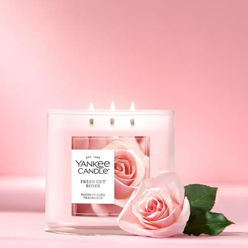 Yankee Candle Fresh Cut Roses, Scented Candle, 14.5oz 3-Wick Candle Jar with up to 40 Hours Burn Time, Giftable thumbnail 2