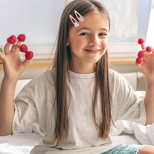Strawberry Hair Clips, Mabor 4Pcs Snap Pink Hair Clips Barrettes Pink Decorative Kawaii Clip Y2k Accessories for Girls Toddlers Kids and Teens Gifts thumbnail 5