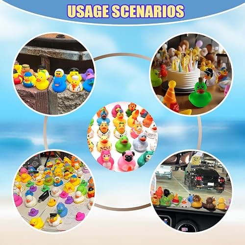 LINICE 30 Pcs Rubber Ducks, Random Assortment Ducks Bulk, Mini Rubber Duckies for Toddler Baby Bath Toys, Kids Bath Pool Toys Birthday Gifts Party Favors thumbnail 6