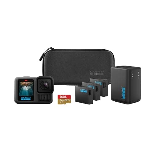 GoPro HERO13 Black Extended Power Bundle - Includes Dual Battery Charger, 3 Enduro Batteries, 64GB SanDisk microSD Card, Camera Case - Image 1