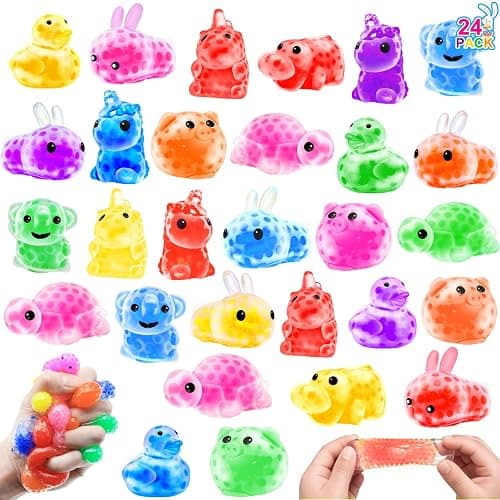 24 Pack Squishies Toys Stress Balls Bulk 12 Styles Animals Stress Relief Sensory Fidget Toys Squeeze Balls for Kids Toddlers Boys Girls Party Favors Classroom Prizes Birthday Gifts Goodie Bag Stuffers - Image 1