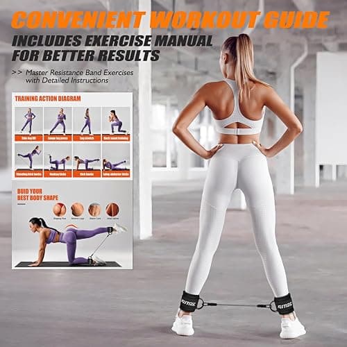 KUTIZE Ankle Resistance Bands with Cuffs for Women & Men - 3-Level Adjustable Leg & Glute Workout Equipment, Portable Home Gym Exercise Bands for Kickbacks, Hip Thrusts, Yoga, Strength Training thumbnail 3