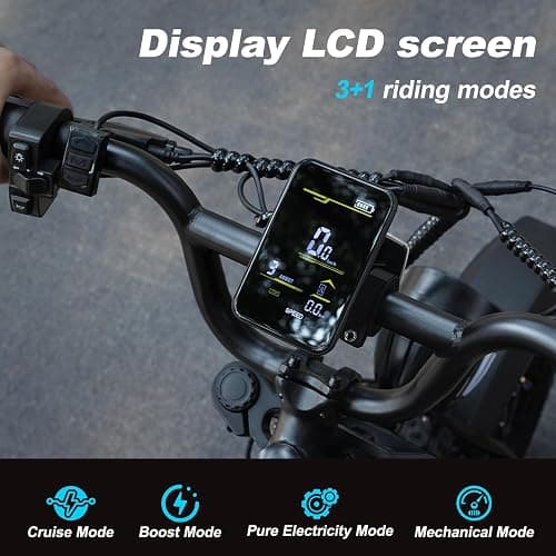 VDL Mountain Electric Bike for Teens/Adults, 16" Fat Tire Ebike, Wider Seat 500W Peak Motor with Removable Battery, 20MPH, UP to 35 Miles Mountain Bike, Teenagers ebike for Leisure Riding&Commuting thumbnail 7