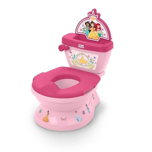Bright Starts Disney Junior Princess My Size Potty Training Toilet, Toddler Potty Chair with Flushing & Cheering Sounds, Removable Seat with Splash Guard & Handles, Ages 18+ Months, Up to 50 lbs - Image 1
