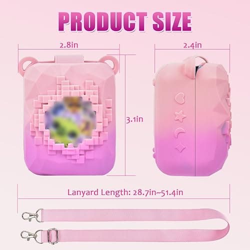 Againmore Silicone Cover Case Compatible with Bitzee Magicals Interactive Toy Digital Pet, Protective Sleeve Skin with Shoulder Strap for Virtual Electronic Pets & Accessories (Bag Only) - Pink thumbnail 3