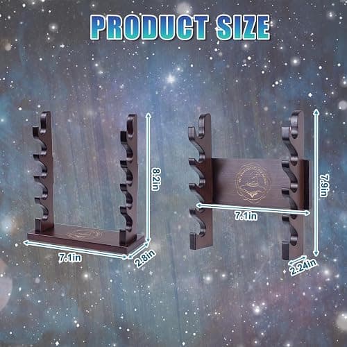 DigNew 5 Tiered Wand Holder,Wood Wand Display Stand,Wall Mount and Desktop,Suitable for Wand Enthusiasts or Collectors to Display in The Living Room,Bedroom or Office thumbnail 2