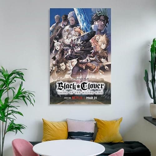 Black Clover Characters Cool Awesome Anime Manga Art Wall Posters for Room Aesthetic And Decor 8 Canvas Painting Posters And Prints Wall Art Pictures for Living Room Bedroom Decor 08x12inch(20x30cm) thumbnail 6