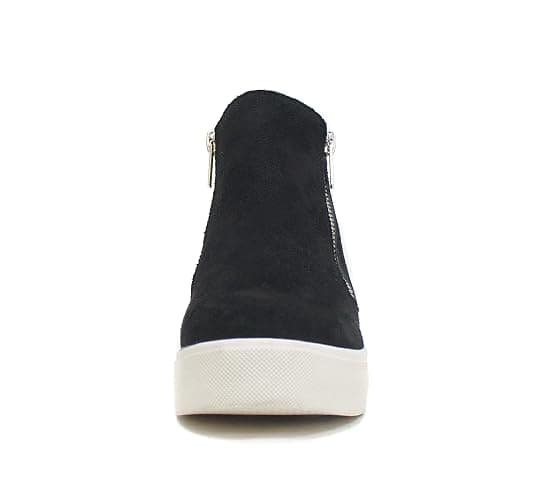 Soda Taylor Hidden Wedge Sole Booties Ankle Heels Sneaker Shoes Side Zipper thumbnail 5