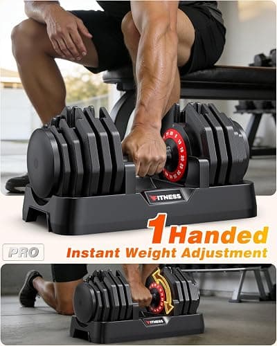Rendpas Adjustable Dumbbell 55/80LB with Weight Bench, Home Gym Set thumbnail 2