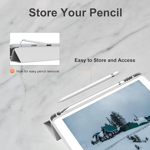 HMTDIYOU Case for iPad 9th Generation 2021/ iPad 8th Gen 2020 /iPad Cover 7th Generation 2019, Silicone Case with Pencil Holder for iPad 9/8/7 10.2 inch, Auto Sleep/Wake, Grey thumbnail 6