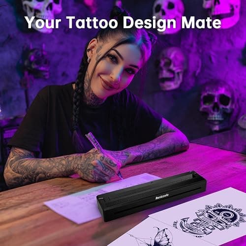 Renicoxio Tattoo Stencil Printer for Tattoo Beginners&Artists, Wireless Thermal Transfer Machine with 10 Thermal Papers, Support Android, iOS, Windows, MacOS, Work with Mobile and PC thumbnail 6