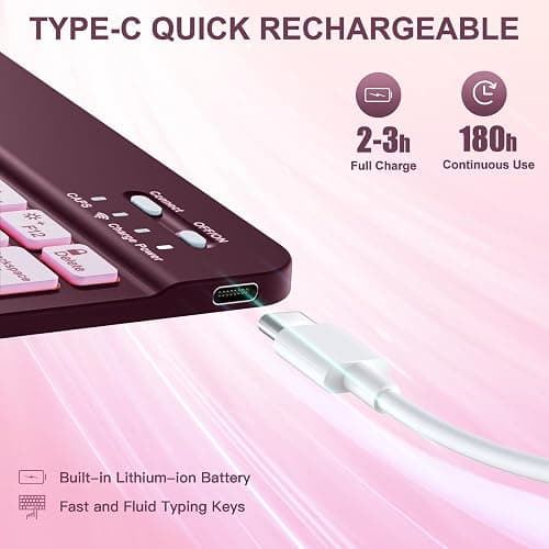 Harvopu Compatible for iPad Air 11 Inch/Air 5th 4th Generation Case with Keyboard - Folio Keyboard Cover with Pencil Holder for iPad Air 11-inch M3/M2 (2025/2024), Air 5/Air 4 (Mulberry) thumbnail 3