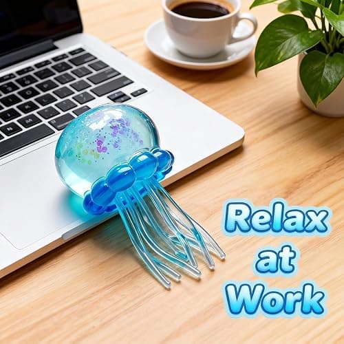 Jellyfish-Shaped Squeeze Toy, Slow-Rebound Stress-Relieving Ball, Soft and Elastic Sensory Stress-Relieving Toy. Squeezing Toys can Effectively Relieve Anxiety and Stress-- (Orange Color) thumbnail 3