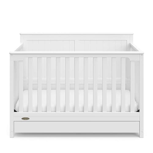 Graco Hadley 5-in-1 Convertible Crib with Drawer – GREENGUARD Gold Certified, Fits Standard Crib Mattress, Converts to Toddler Bed, Daybed and Full Bed, 4 Adjustable Mattress Heights (White) thumbnail 10