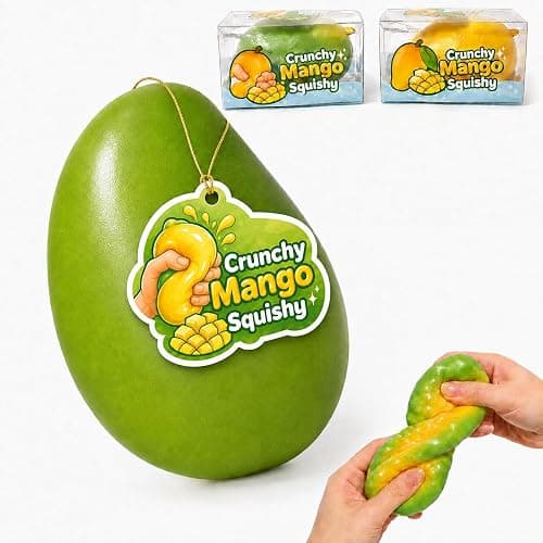 Crunchy Mango Squishy, Moldable Realistic Food Squeeze Toy for Adults 1pcs | Moldable Crunchy Mango Squishy, ASMR Slushy Texture, Non-rebound Squeeze Toy, Adult Stress Relief Party Favor - Image 1