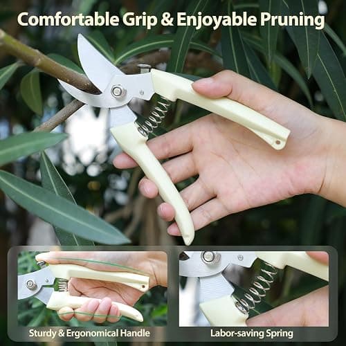 4PACK Pruning Shears, Stainless Steel Garden Shears, Sharp Handhled Gardening Scissors, Bypass & Straight Blade Garden Clippers for Plants, Flowers, Fruits Trees, Gardening Gifts for Women & Men thumbnail 4