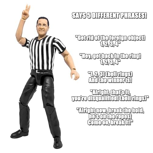 Figures Toy Company Ultimate Three Counting & Talking Wrestling Referee Action Figure with Deluxe Articulation for Wrestling Action Figures thumbnail 2