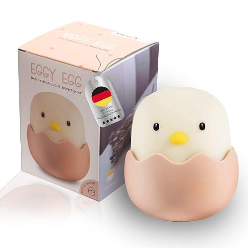 MegaLight Luz nocturna LED niños | Luz nocturna bebé sin piezas pequeñas tragables | Luz lactancia táctil regulable | Lámpara de noche carga USB | Eggy Eggy - Image 1