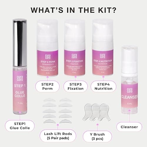 Curacoro Lash Lift Kit - Professional Eyelash Perm Kit, Semi-Permanent Lash Curling, Nourishing Collagen, Hygiene Safe & Easy to Clean, All-in-One for Professional Use thumbnail 3