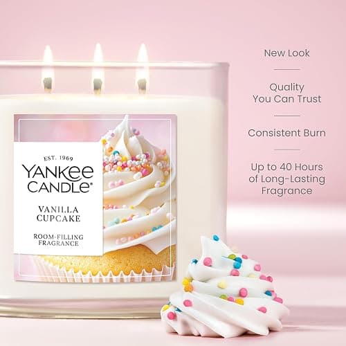Yankee Candle Vanilla Cupcake, Scented Candle, 14.5oz 3-Wick Candle Jar with up to 40 Hours Burn Time, Giftable thumbnail 3