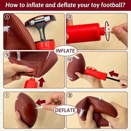 Punieayi Football Toss Game with 4 Inflatable Balls, Football Throwing Target Games for Boys 8-12, Sports and Outdoors Toys for Kids Ages 3+ thumbnail 4