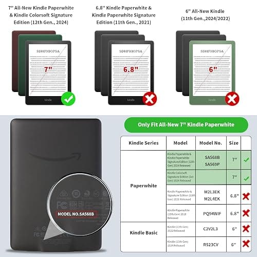 COO Case for 7" All-New Kindle Paperwhite 12th Gen 2024 & Kindle Colorsoft Signature Edition 2024, Slim Lightweight Shell TPU Leather Protective Cover with Auto Sleep/Wake thumbnail 2