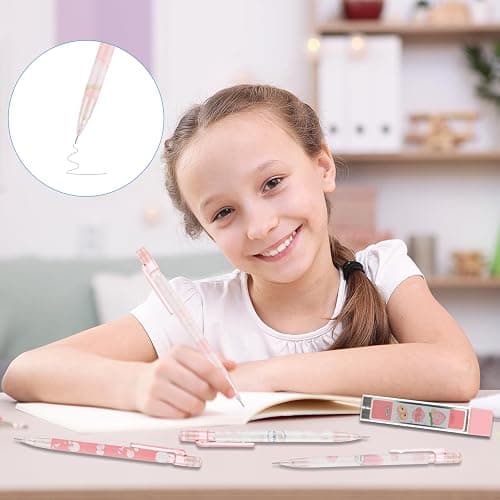 TIESOME Cute Mechanical Pencil Set Include 4 Pcs 0.5mm Kawaii Mechanical and 100 Pcs Replacement Pencil Refills, Kawaii Stationary Cute School Supplies Pencils for Writing Drawing Sketching Drafting thumbnail 2