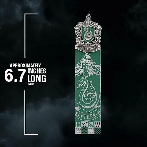 The Noble Collection Harry Potter Slytherin Crest Bookmark - 6.7in (17cm) Die Cast Metal, PVC and Card Bookmark - Officially Licensed Film Set Movie Gifts Stationery thumbnail 3