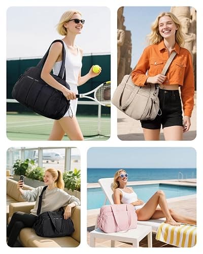 BAGSMART Gym Bag for Women, Duffle Bag for Travel with Wet Pocket, Lightweight Carry on Weekender Duffel, Water Resistant thumbnail 6