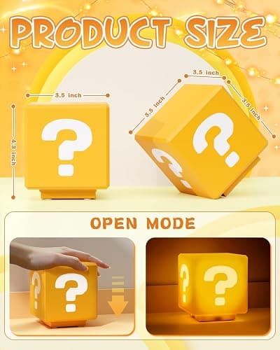 NESIMY Super Bros Toys for Boys 4-6 Night Light for Kids with Game Sound Effects Illusion Lamp Room Decor Merchandise As Gifts for Kids 6-8 Fans thumbnail 4